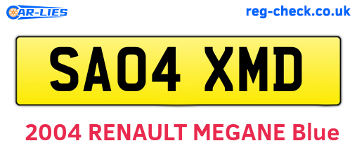 SA04XMD are the vehicle registration plates.