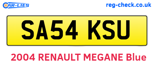 SA54KSU are the vehicle registration plates.