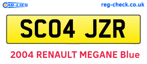 SC04JZR are the vehicle registration plates.
