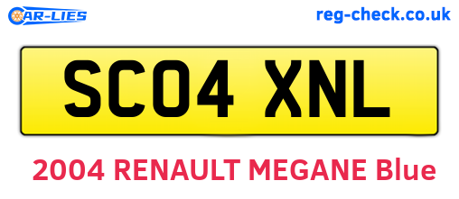 SC04XNL are the vehicle registration plates.