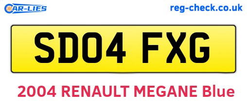 SD04FXG are the vehicle registration plates.