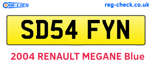 SD54FYN are the vehicle registration plates.