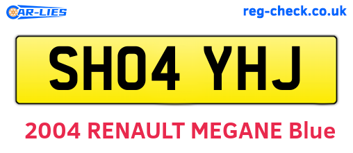 SH04YHJ are the vehicle registration plates.