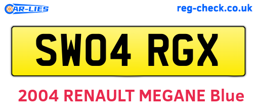 SW04RGX are the vehicle registration plates.