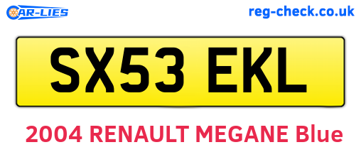 SX53EKL are the vehicle registration plates.