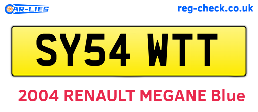 SY54WTT are the vehicle registration plates.