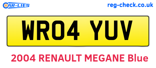 WR04YUV are the vehicle registration plates.