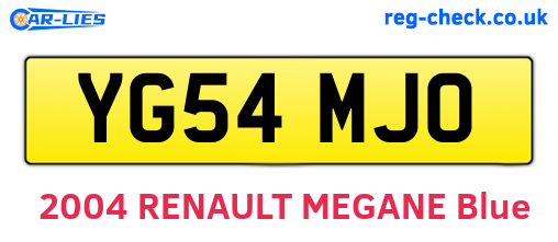YG54MJO are the vehicle registration plates.