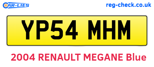 YP54MHM are the vehicle registration plates.