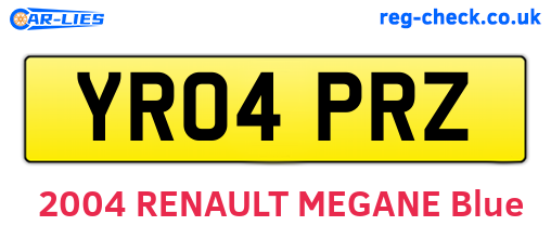 YR04PRZ are the vehicle registration plates.