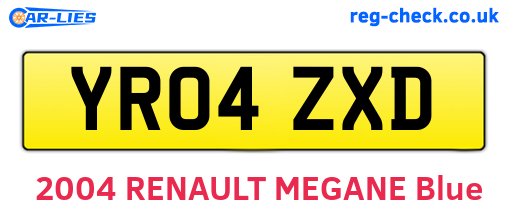YR04ZXD are the vehicle registration plates.