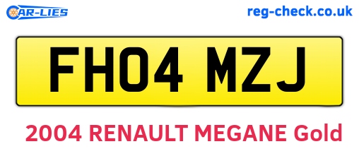 FH04MZJ are the vehicle registration plates.