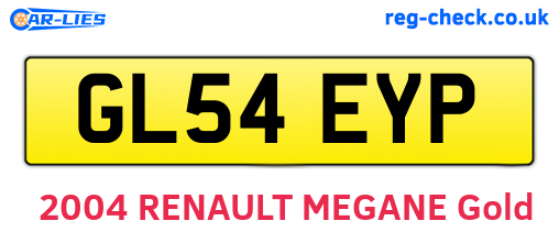 GL54EYP are the vehicle registration plates.