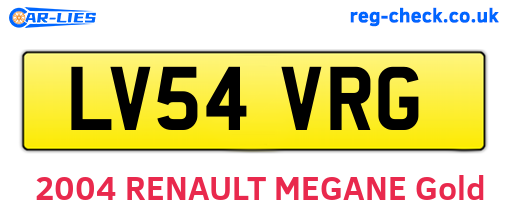 LV54VRG are the vehicle registration plates.
