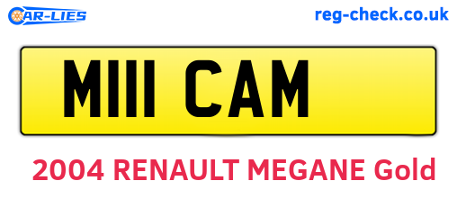 M111CAM are the vehicle registration plates.