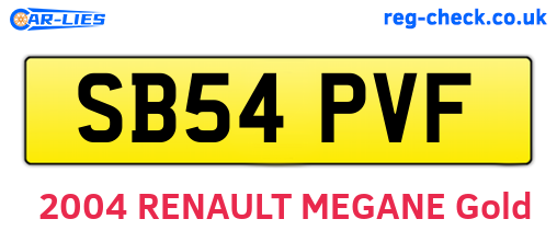 SB54PVF are the vehicle registration plates.