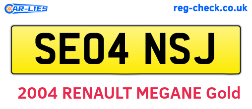 SE04NSJ are the vehicle registration plates.