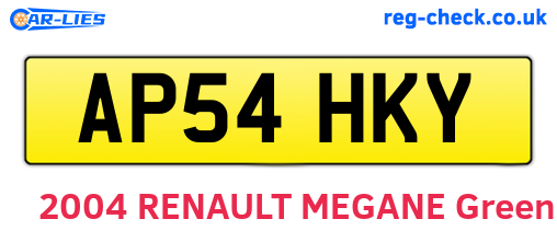 AP54HKY are the vehicle registration plates.