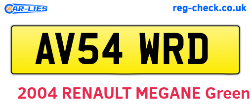 AV54WRD are the vehicle registration plates.