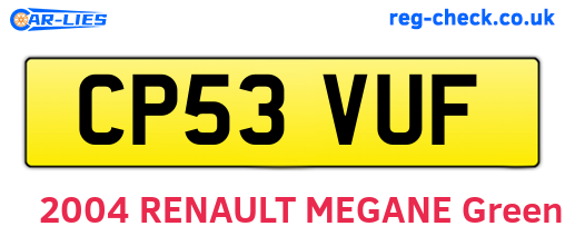 CP53VUF are the vehicle registration plates.