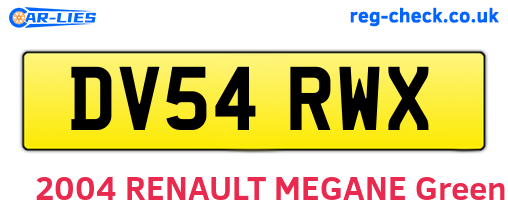 DV54RWX are the vehicle registration plates.