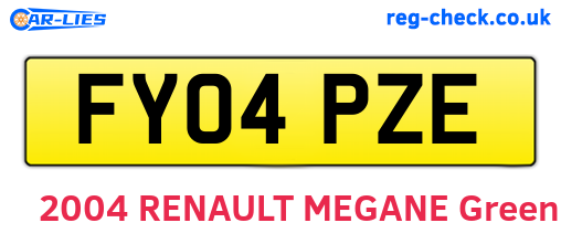 FY04PZE are the vehicle registration plates.