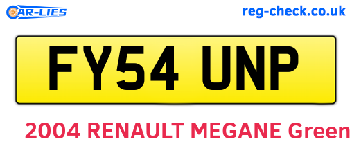 FY54UNP are the vehicle registration plates.