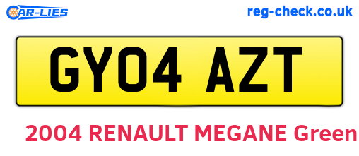 GY04AZT are the vehicle registration plates.