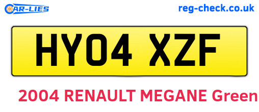 HY04XZF are the vehicle registration plates.