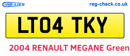 LT04TKY are the vehicle registration plates.
