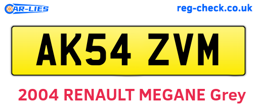 AK54ZVM are the vehicle registration plates.