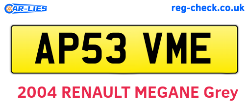 AP53VME are the vehicle registration plates.