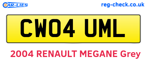 CW04UML are the vehicle registration plates.