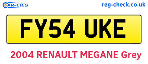 FY54UKE are the vehicle registration plates.