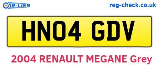HN04GDV are the vehicle registration plates.