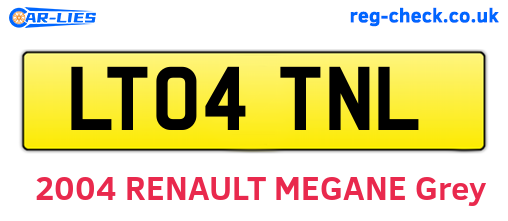 LT04TNL are the vehicle registration plates.