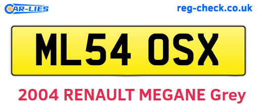 ML54OSX are the vehicle registration plates.