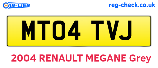 MT04TVJ are the vehicle registration plates.