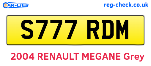 S777RDM are the vehicle registration plates.