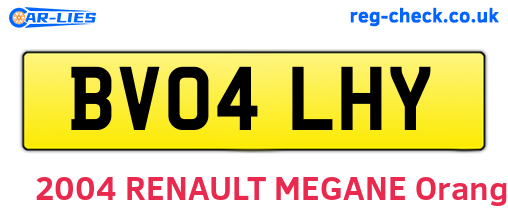 BV04LHY are the vehicle registration plates.