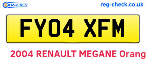 FY04XFM are the vehicle registration plates.