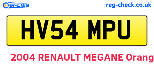 HV54MPU are the vehicle registration plates.