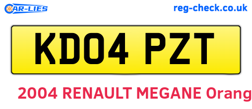 KD04PZT are the vehicle registration plates.