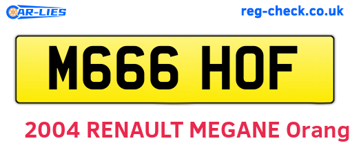 M666HOF are the vehicle registration plates.