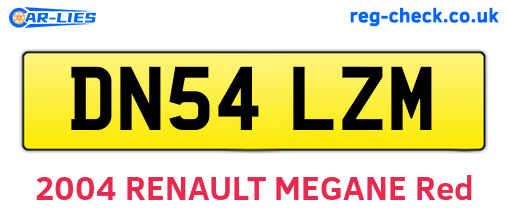 DN54LZM are the vehicle registration plates.