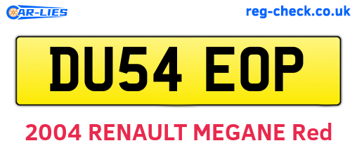 DU54EOP are the vehicle registration plates.