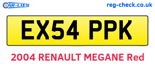 EX54PPK are the vehicle registration plates.