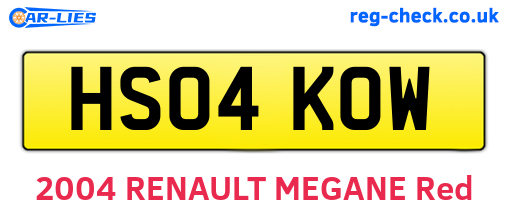 HS04KOW are the vehicle registration plates.