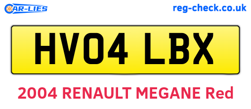HV04LBX are the vehicle registration plates.