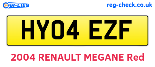 HY04EZF are the vehicle registration plates.